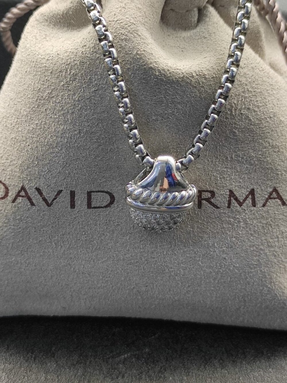 David Yurman 925 Silver Necklaces with Original Pouch